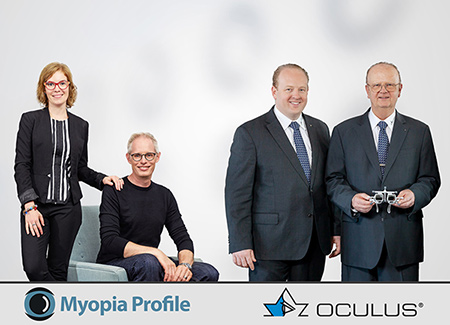 CEOs Kate and Paul Gifford of Myopia Profile and CEOs Christian and Rainer Kirchhübel of OCULUS.