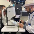 Michael Wolber, CEO of OCULUS, Inc., demonstrates the new OCULUS Myopia Master® with Dr. David Kading of Specialty Eye Kirkland and The Myopia Podcast at the 2021 Vision Source Exchange in Houston, Texas. Photo: Dr. David Kading